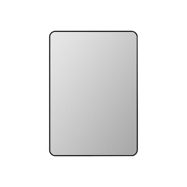 Unbranded 20 in. W x 28 in. H Rectangular Aluminum Slloy Framed Wall Bathroom Vanity Mirror in Black