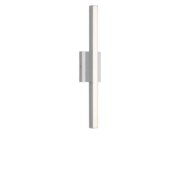 Marque 24 in. W x 4.5 in. H Chrome Modern LED Dimmable Bathroom Vanity Light with White Acrylic Shade
