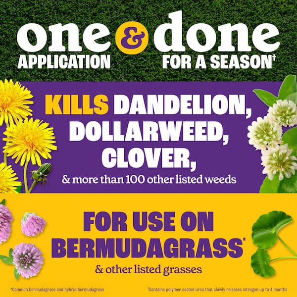 25.6 lbs. 8,000 sq. ft. Full Season Southern Weed and Feed Lawn Fertilizer Granules 25-0-14