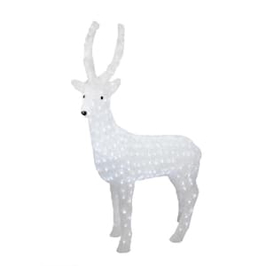 41 in. Pre-Lit Commercial Grade Acrylic Reindeer Christmas Display Decoration - Polar White LED Lights