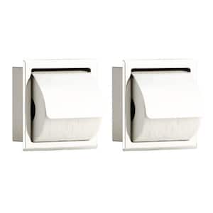 Chrome Polished Stainless Steel Toilet Paper Holder Chrome Finish Wall Mount with Removable Lid Pack of 2