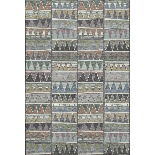 Mayfield Premium Machine Washable Abstract AMF2205 Gray 10 ft. x 14 ft. Area Rug
