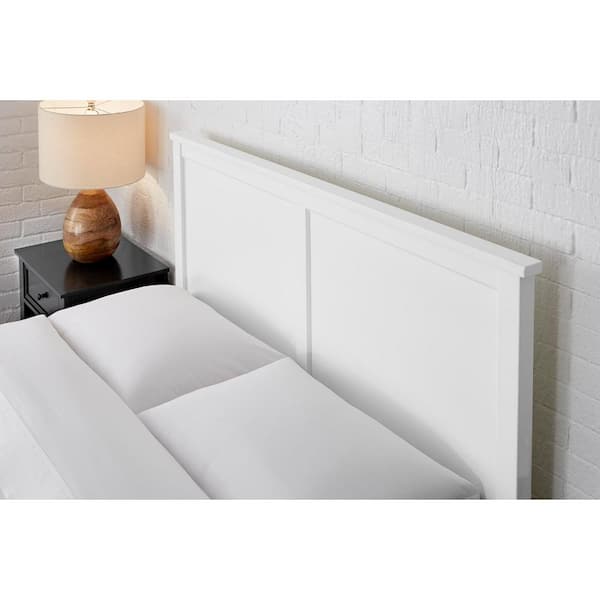 StyleWell Granbury White Wood King Platform Bed (77.17 in. W