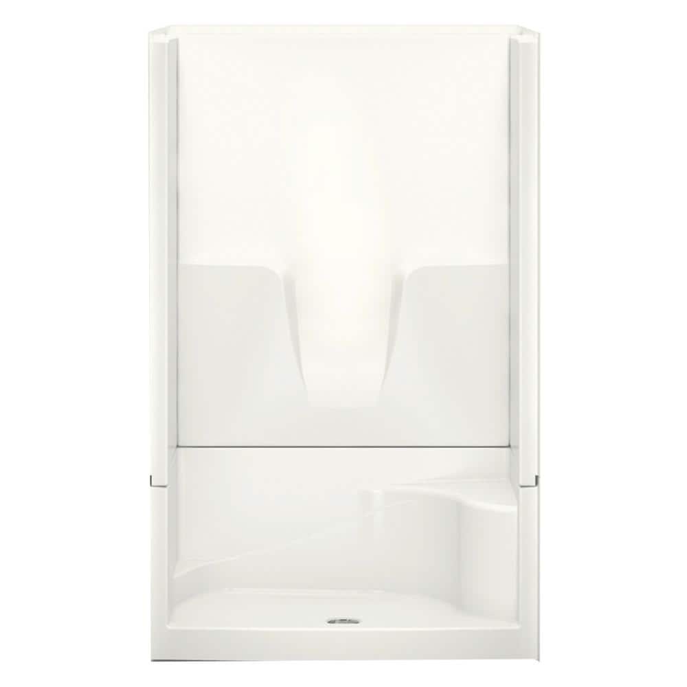 Remodeline 48 in. x 34 in. x 76 in. 4-Piece Shower Stall with Right Seat an