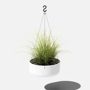 14 in. White Plastic Round Planter Hanging Kona Bowl