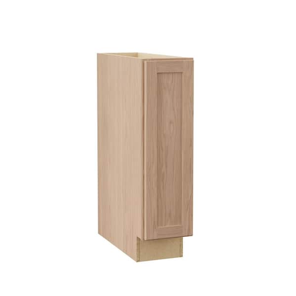 Hampton Bay Sinclair 9 in. W x 24 in. D x 34.5 in. H Assembled Base Cabinet in Shaker Light Oak