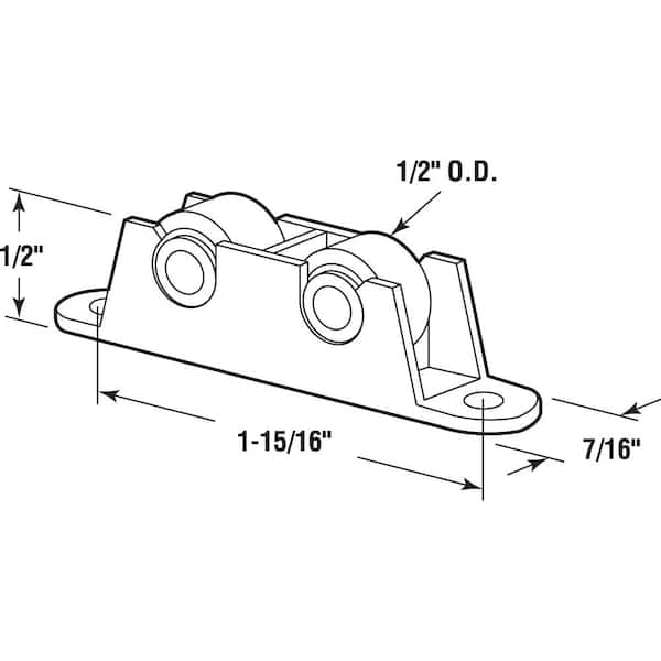 Nylon Housing with Nylon Rollers, Sliding Window Roller Assembly (2-pack)