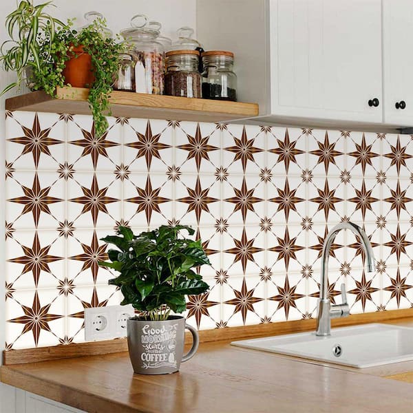 Golden Brown B67 12 in. x 12 in. Vinyl Peel and Stick Tile (24 Tiles, 24 sq.ft./Pack)
