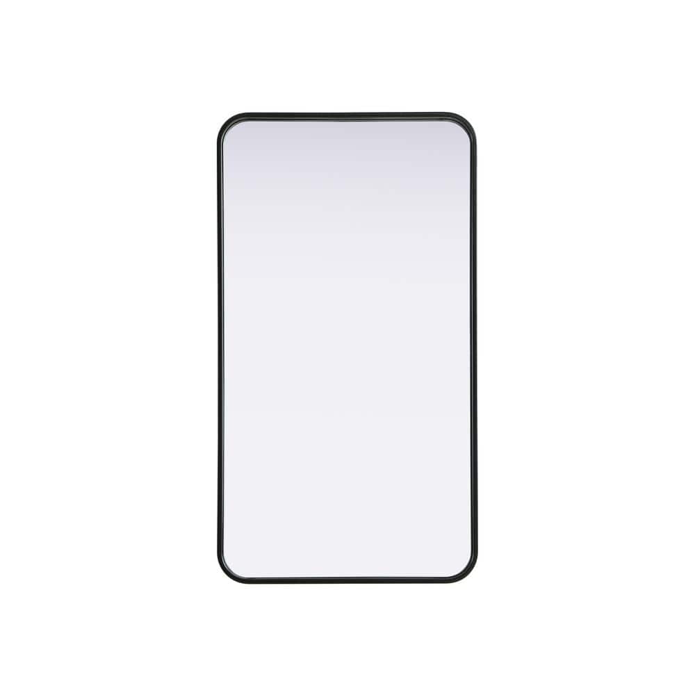 Timeless Home Black 20 in. W x 36 in. H Contour Wall Mirror