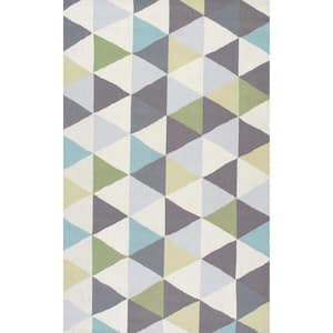 Bianca Triangles Green 3 ft. x 5 ft. Area Rug