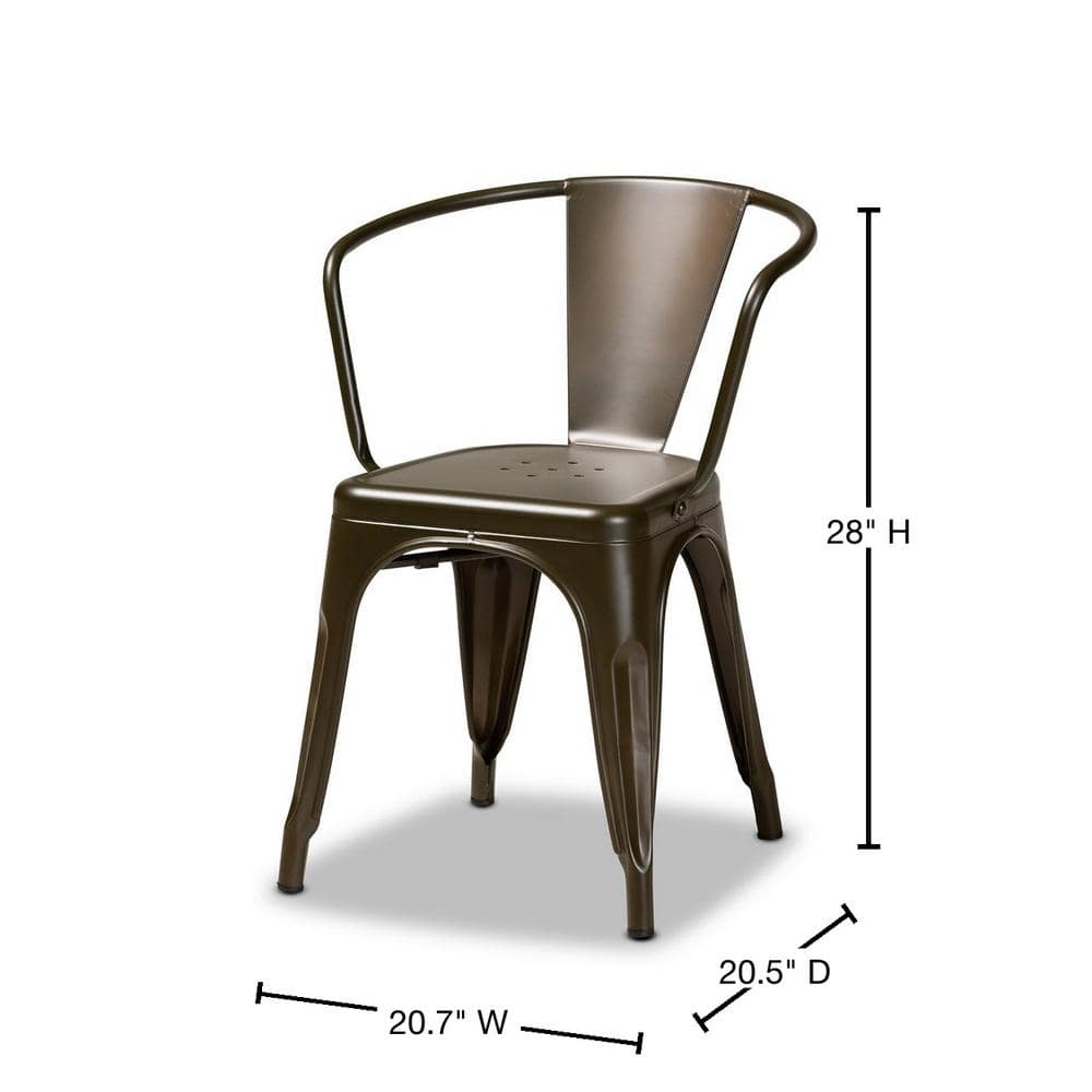 Low Brown Metal and Cane Arm Chair