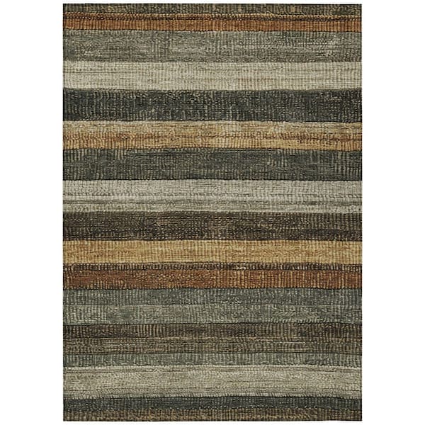 Chantille Machine Washable Indoor/Outdoor Abstract ACN1865 Khaki 8 ft. x 10 ft. Accent Rug