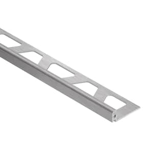 Jolly Brushed Chrome Anodized Aluminum 0.375 in. x 98.5 in. Metal L-Angle Tile Edge Trim