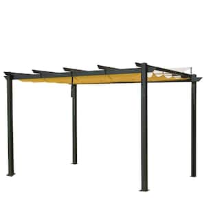 13 ft. W x 9 ft. D Aluminum Pergola with Weather-Resistant Retractable Canopy