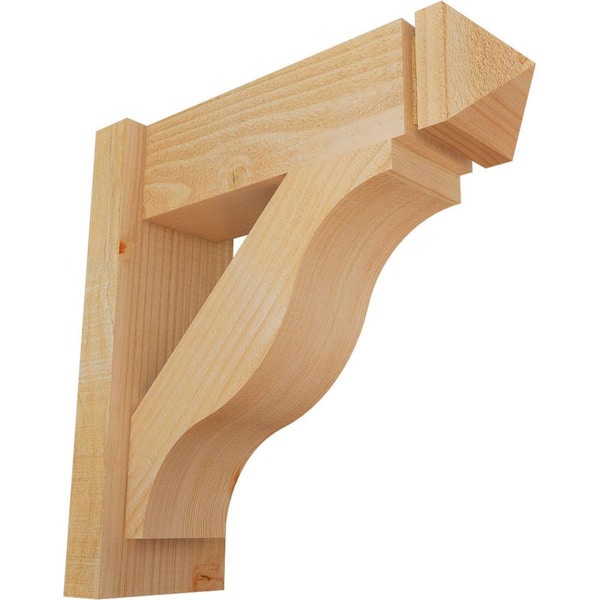 Ekena Millwork 6 in. x 18 in. x 18 in. Douglas Fir Fuston Arts and Crafts Rough Sawn Outlooker