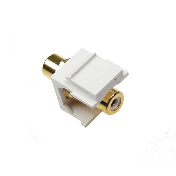 F YL 4x Red RCA Audio Video AV Snap-in Jack Insert for Keystone Wall Plate White 
