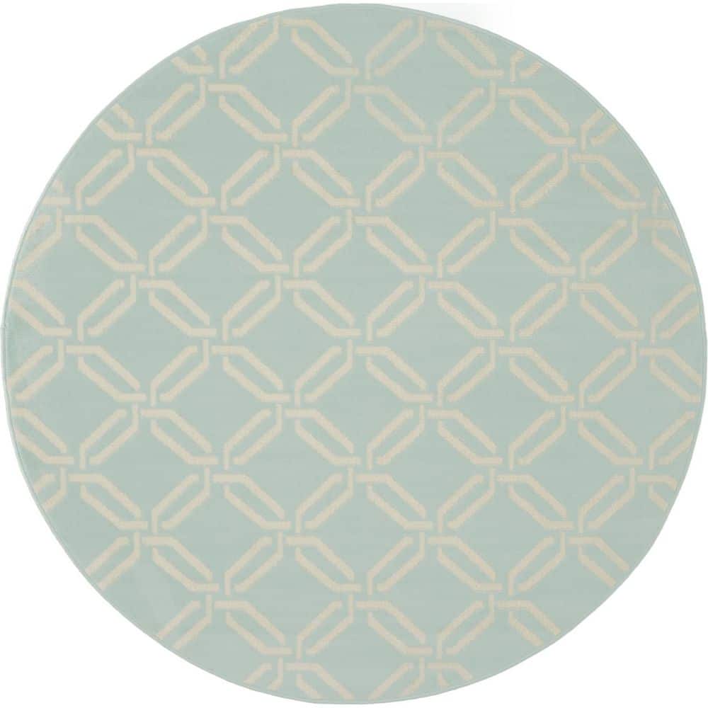 5' Round Green Trellis WashableArea RugRunner Rug price history on PriceWatchPro