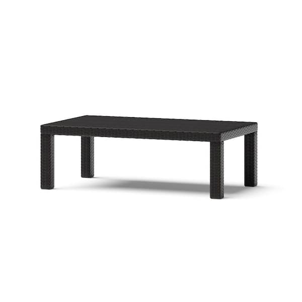 Deco Espresso Rattan All-Weather Wicker Outdoor Coffee Table