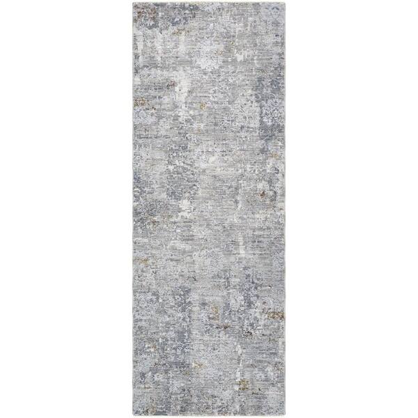 Dresden Gray Modern Abstract 2 ft. 7 in. x 10 ft. Area Rug