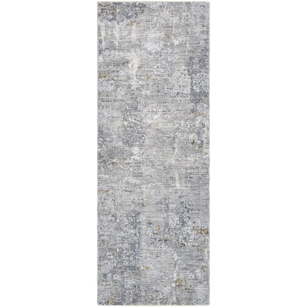 Dresden Gray Modern Abstract 2 ft. 7 in. x 7 ft. 3 in. Area Rug