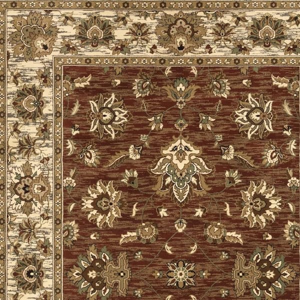 6 ft. Round Blue, Black Floral Washable Area Rug