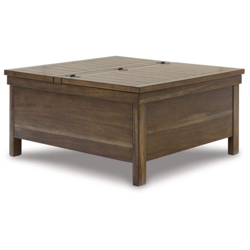 Dark Acacia Lift-Top Cocktail Table with Storage