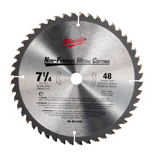 Milwaukee 7-1/4 in x 48 Carbide Teeth Metal Cutting Circular Saw Blade