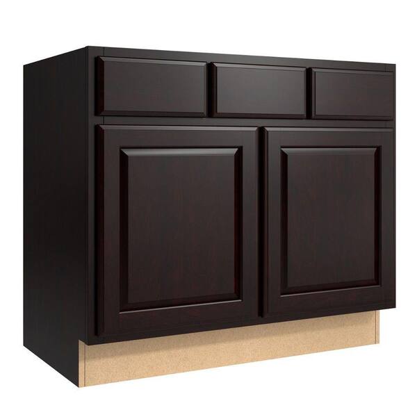 Cardell Salvo 36 in. W x 21 in. D x 31.5 in. H Vanity Cabinet in Coffee