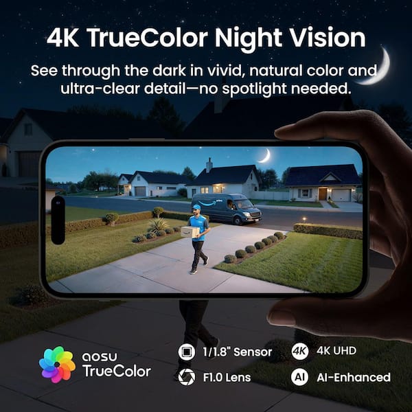 aosu T2 Ultra Wireless Outdoor Solar TrueColor 4K 8.3 MP Security
