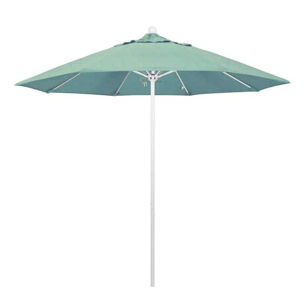 9 ft patio umbrella green sunbrella TREE 9Ft Manual-tilted Patio Round Market with Crank Handle and Fabric (Canvas Navy) tilt feature The Grande Square - Sunbrella