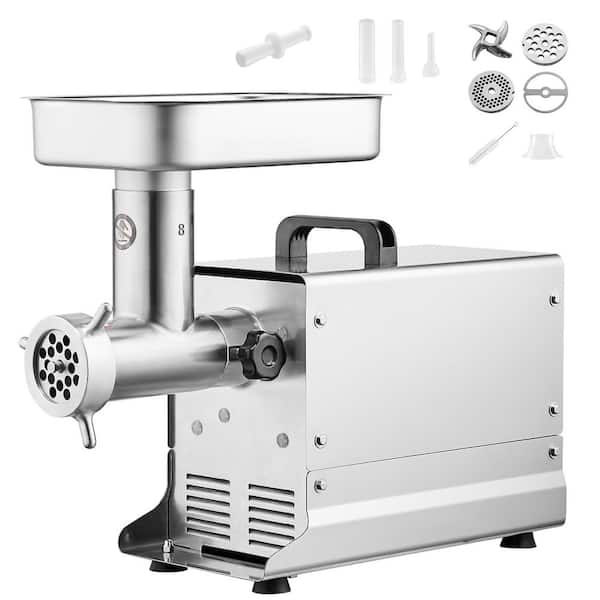 7 Lbs. /Min Commercial Meat Grinder, Electric Mincer in Silver with Blade, Grinding Plate & Sausage Maker for Kitchen