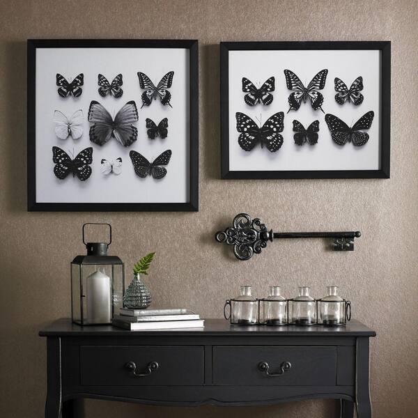 Graham & Brown 16 in. x 20 in. "Botanical Butterflies" Print Framed Wall Art