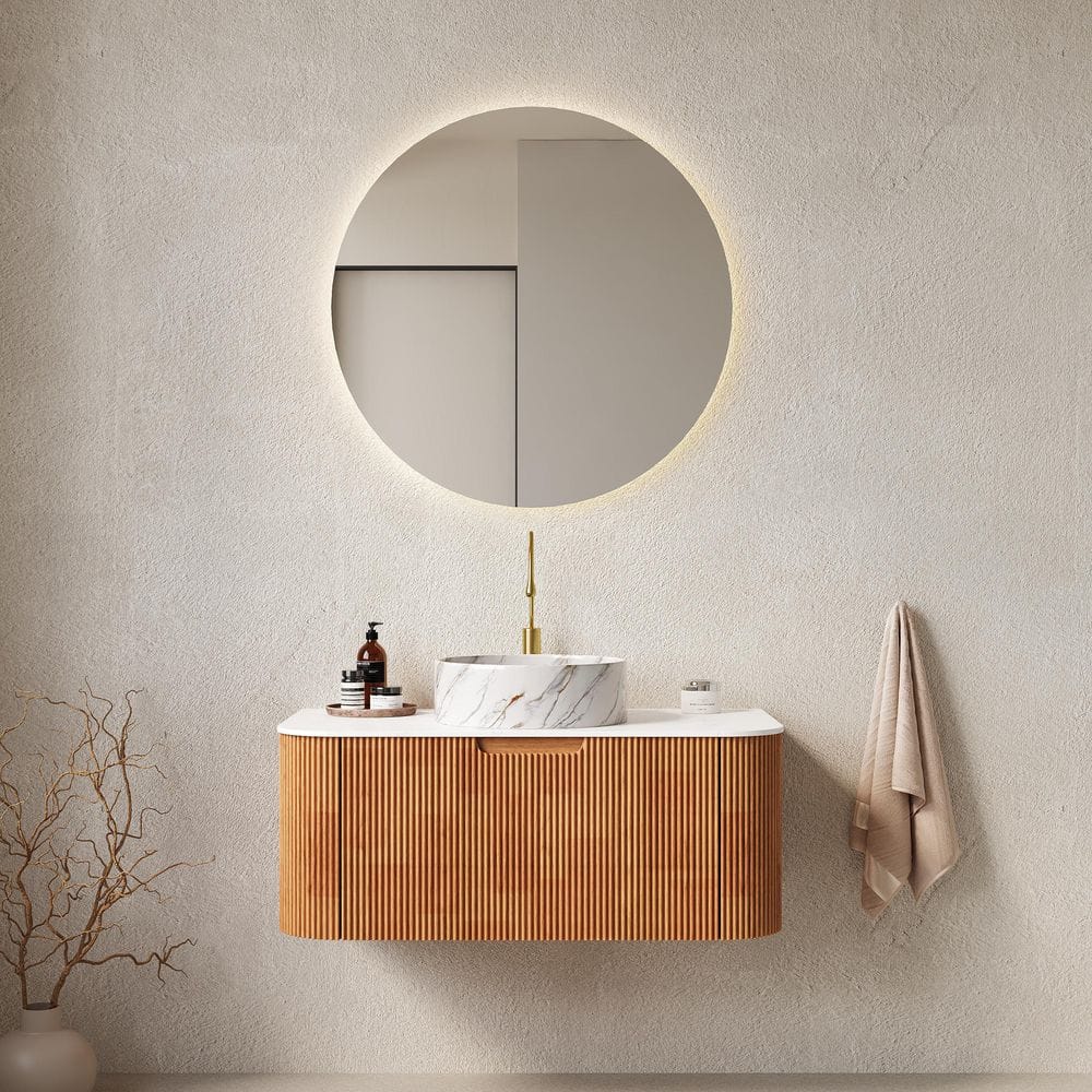 35.83 in. Single Sink Floating Natural Bath Vanity with Marble Sintered Stone Top price history on PriceWatchPro