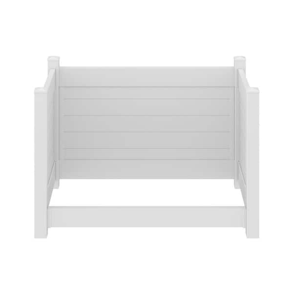 Barrette Outdoor Living White Vinyl 4 ft. x 6 ft. Privacy Trash Corral and Enclosure