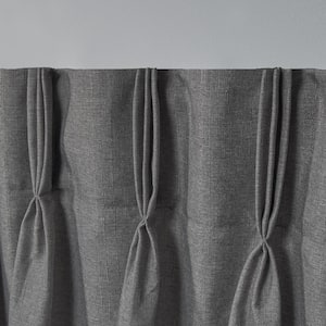 Loha Black Pearl Solid Light Filtering Triple Pinch Pleat / Hidden Tab Curtain, 27 in. W x 96 in. L (Set of 2)