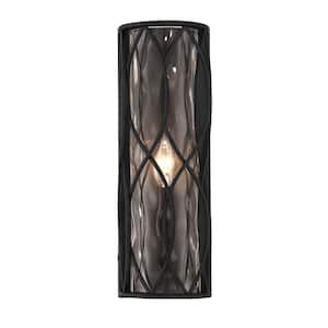 Snowden 1-Light Matte Black Wall Sconce with Clear Glass Shade