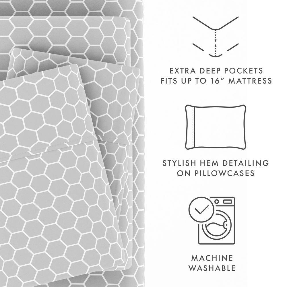 Gray Chevron Full Size Microfiber Bedding Set