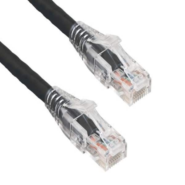 2 ft. Cat6 550 MHz UTP Ethernet Network Patch Cable with Clear Snagless Boot, Black