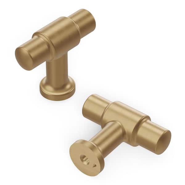 HICKORY HARDWARE Piper Collection T-Knob 1-5/8 in. x 5/8 in. Champagne Bronze Finish Modern Zinc Cabinet Knob 1 Pack