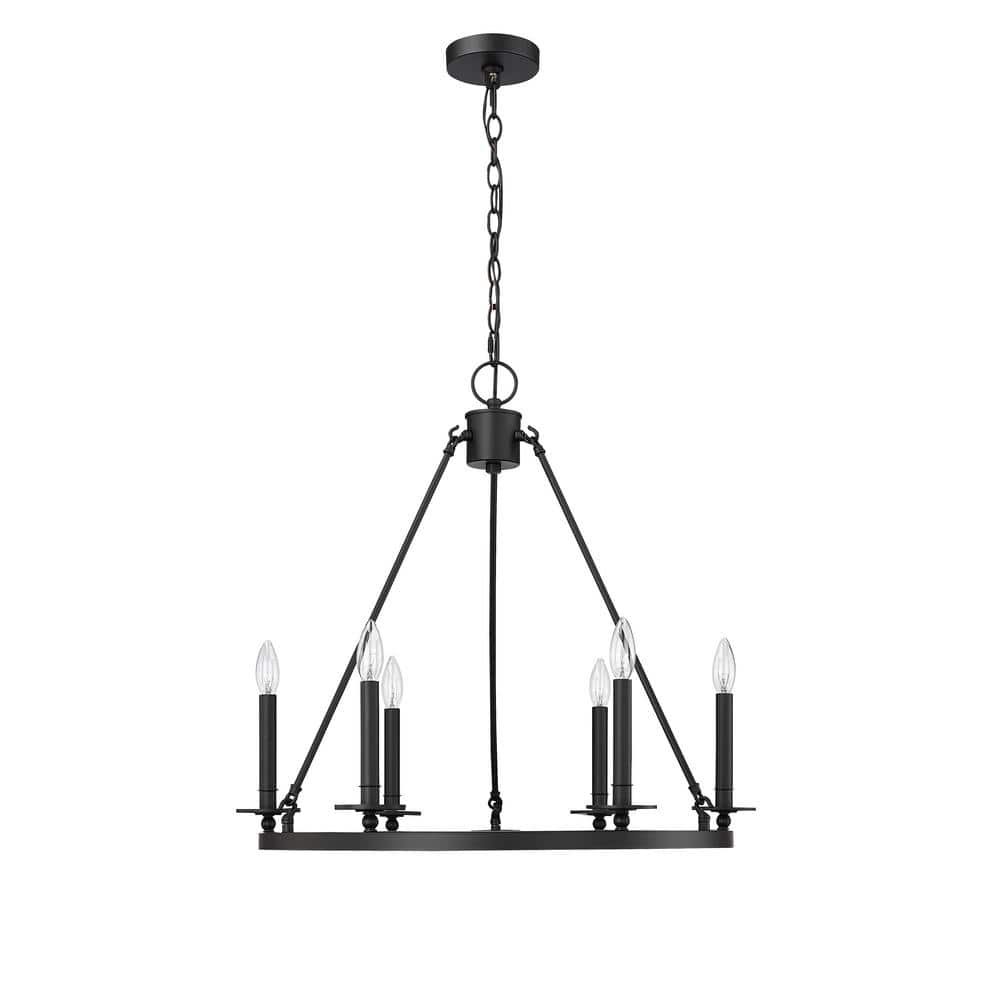 Florence 6-Light 26 in. Matte Black Chandelier price history on PriceWatchPro