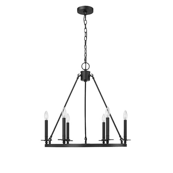 Millennium Lighting Florence 6-Light 26 in. Matte Black Chandelier