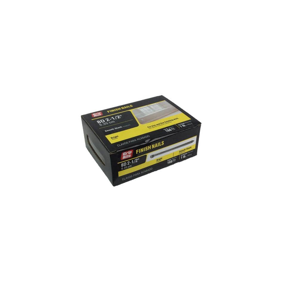 2-1/2 in. x 12-1/2-Gauge 8-penny Bright Steel Finish Nails 1lb. Box price history on PriceWatchPro