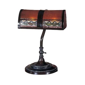 14 in. Egyptian Mica Bronze Desk Lamp