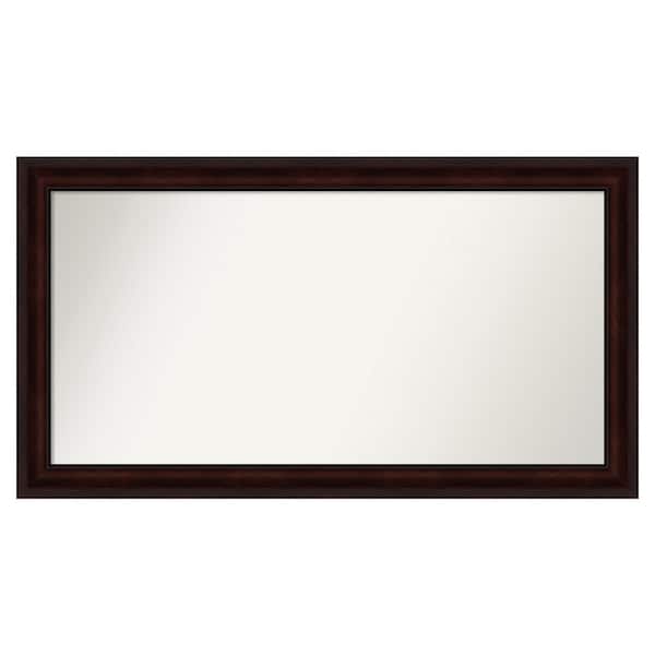 Amanti Art Coffee Bean Brown 51.25 in. x 28.25 in. Custom Non-Beveled Satin Recyled Polystyrene Framed Vanity Wall Mirror