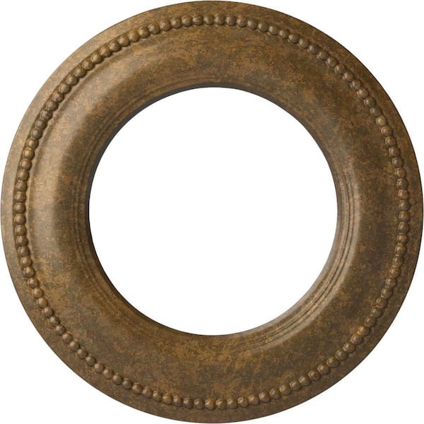 Ekena Millwork 3/4 in. x 13 in. x 13 in. Polyurethane Bradford Classic Ceiling Medallion, Rubbed Bronze