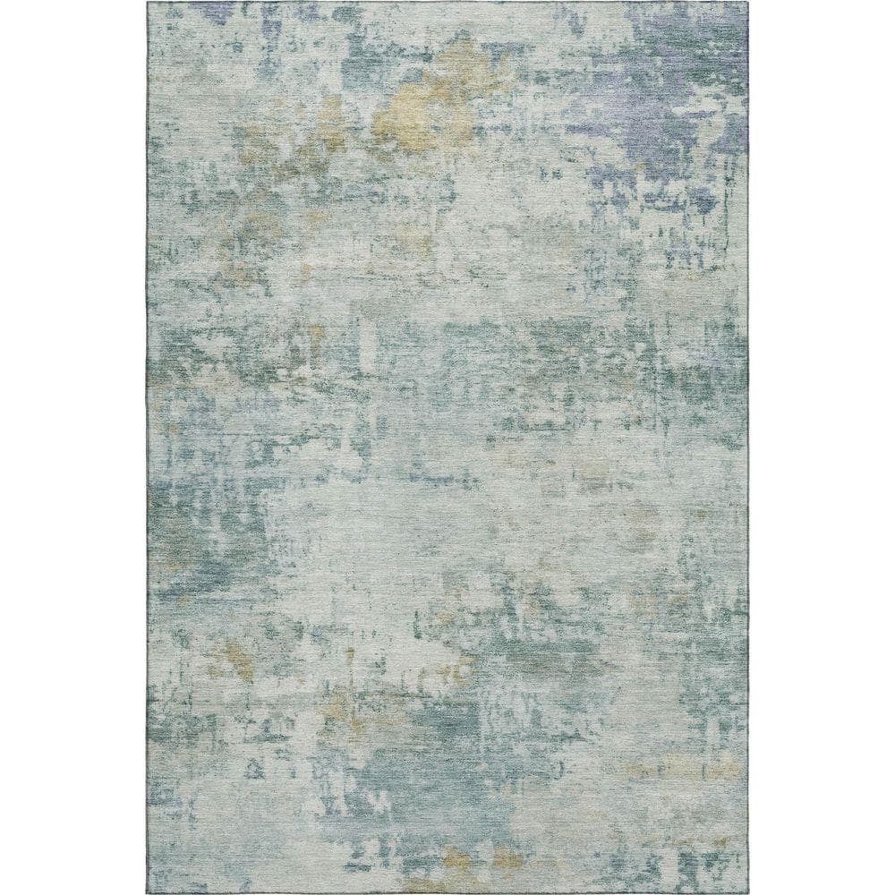 Mayfield Premium Machine Washable Abstract AMF2371 Aqua 3 ft. x 5 ft. Area Rug price history on PriceWatchPro