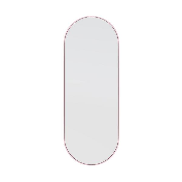 Glass Warehouse 22 in. W x 60 in. H Framed Oval Bathroom Vanity Mirror in Pink