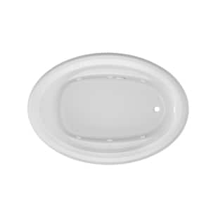 PROJECTA 60 in. x 42 in. Acrylic Right-Hand Drain Oval Drop-In Whirlpool Bathtub with Heater in White