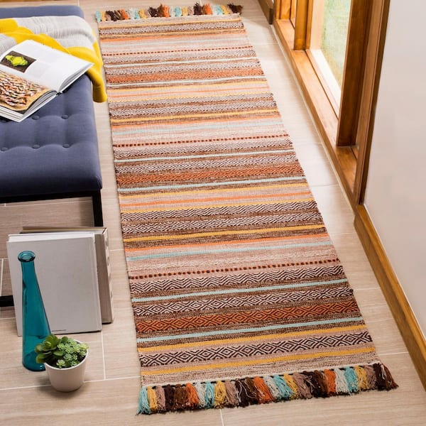 Montauk Brown/Multi 2 ft. x 8 ft. Striped Runner Rug