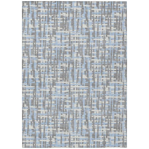 Addison Rugs Chantille Machine Washable Indoor/Outdoor Abstract ACN1060 Silver 10 ft. x 14 ft. Area Rug